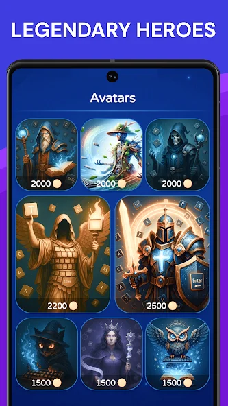 Type Race collection of unlockable fantasy hero avatars